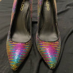 Aldo rainbow sequenced heels